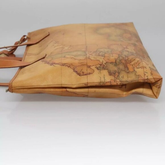 PRIMA CLASSE Hand Bag Leather PVC Beige Brown gold Auth - Picture 12 of 16